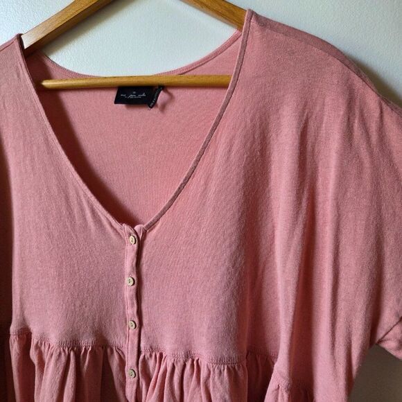 EUC OUT FROM UNDER URBAN OUTFITTERS BLUSH PINK OVERSIZED BABYDOLL TOP SIZE SMALL - Picture 6 of 14